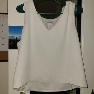 White, sleeveless, tank